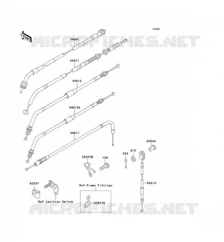 CABLES Kawasaki MOTOS 650 1998 KLR650  KL650-A12