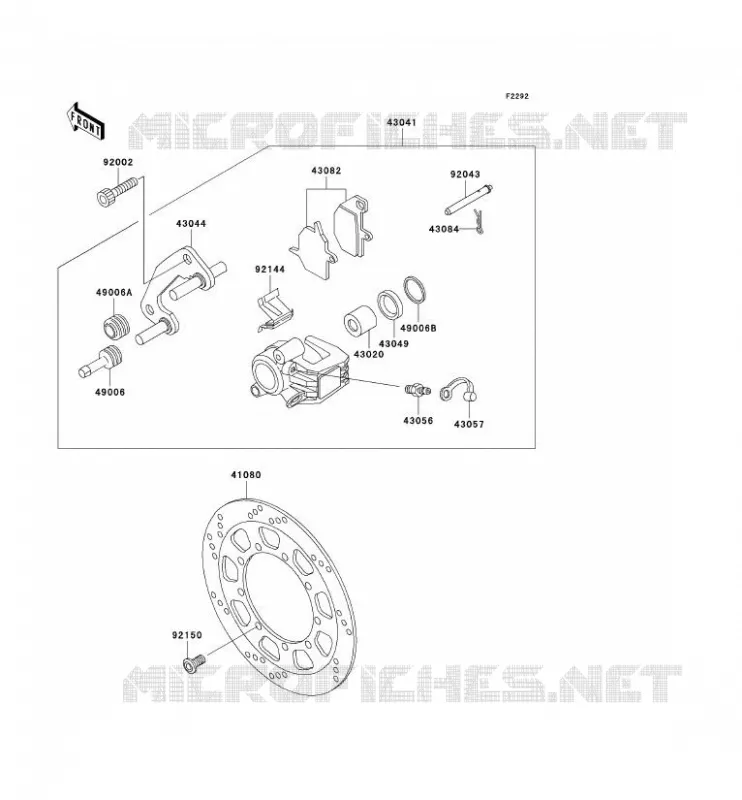 FREIN AVANT Kawasaki MOTOS 650 1998 KLR650  KL650-A12