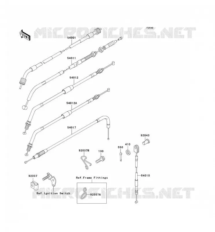 CABLES Kawasaki MOTOS 650 1999 KLR650  KL650-A13