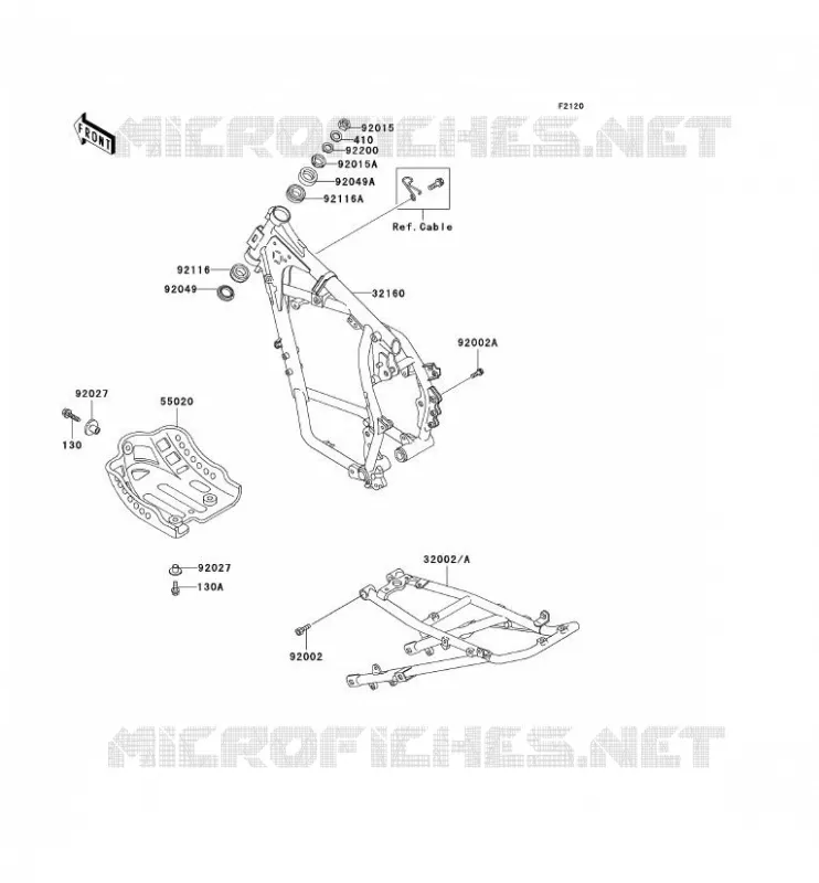CH&Acirc;SSIS Kawasaki MOTOS 650 2000 KLR650  KL650-A14