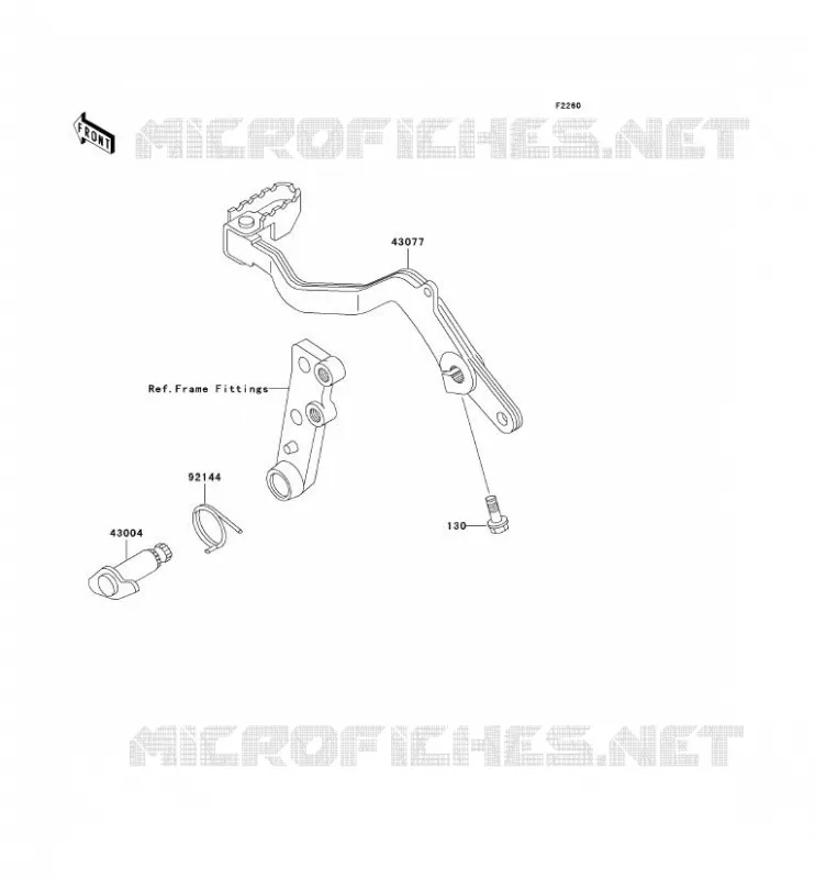 PEDALE DE FREIN Kawasaki MOTOS 650 2000 KLR650  KL650-A14