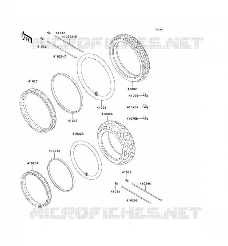 ROUE/PNEUS Kawasaki MOTOS 650 2000 KLR650  KL650-A14