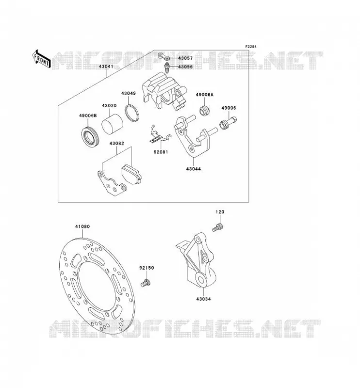 FREIN ARRIERE Kawasaki MOTOS 650 2001 KLR650  KL650-A15