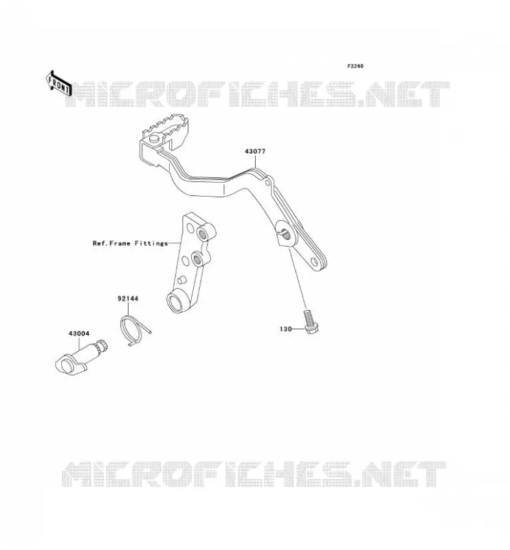 PEDALE DE FREIN Kawasaki MOTOS 650 2003 KLR650  KL650-A17