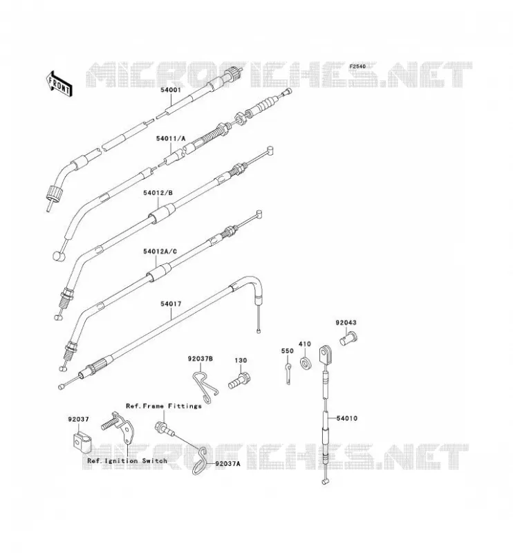CABLES Kawasaki MOTOS 650 2004 KLR650  KL650-A18