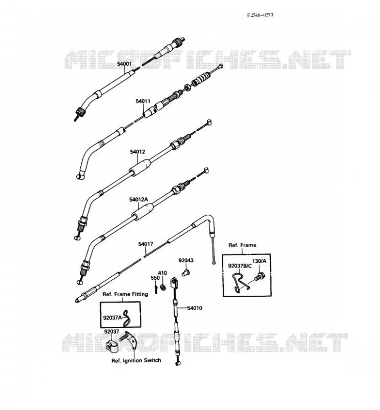 CABLE Kawasaki MOTOS 650 1988 KLR650  KL650-A2