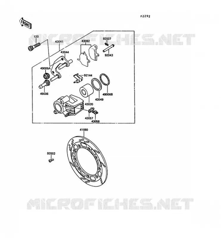 FREIN AVANT Kawasaki MOTOS 650 1989 KLR650  KL650-A3