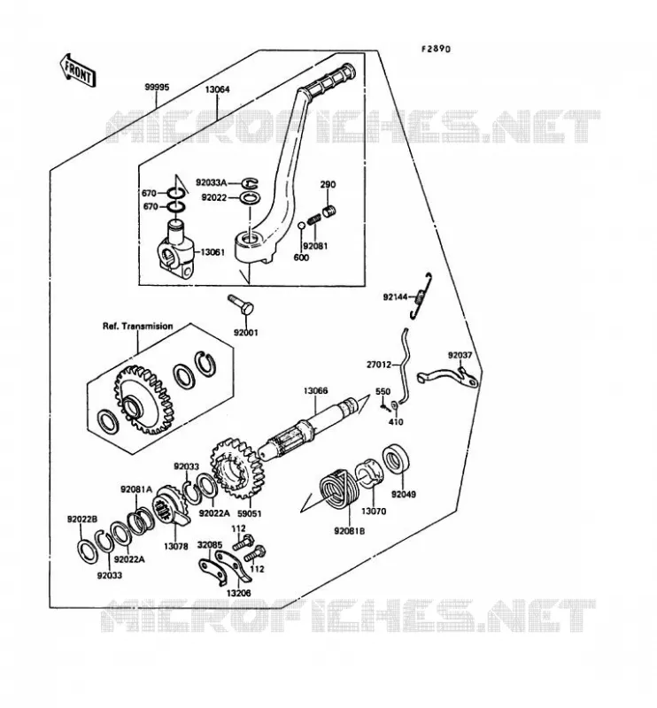 PIECE EN OPTION(KICK) Kawasaki MOTOS 650 1989 KLR650  KL650-A3