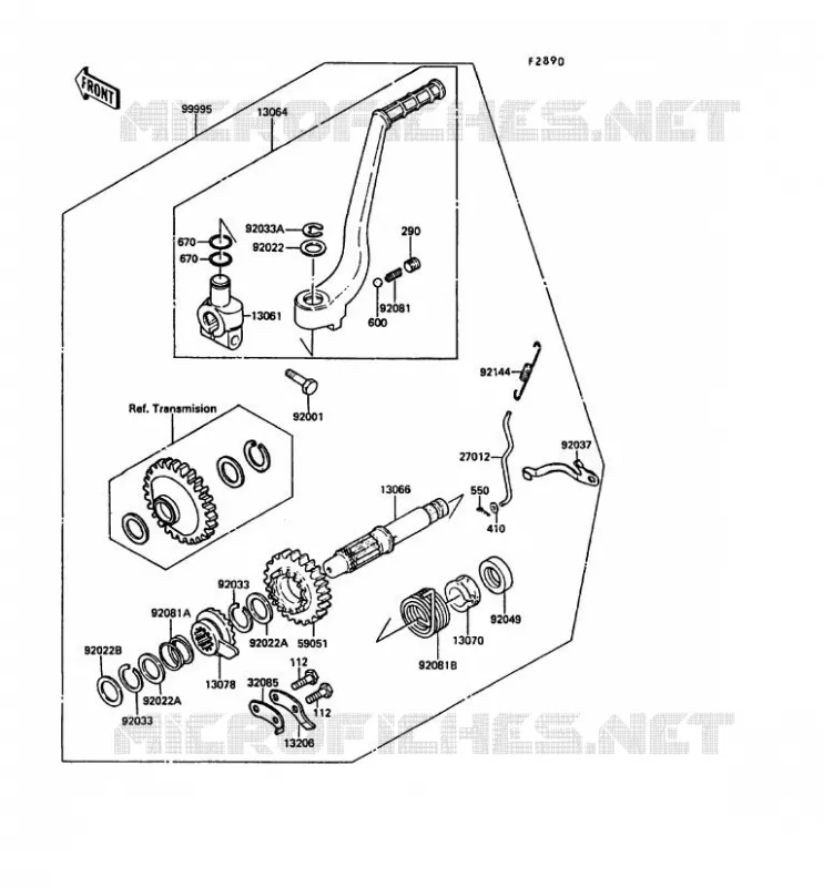 PIECE EN OPTION(KICK) Kawasaki MOTOS 650 1989 KLR650  KL650-A3