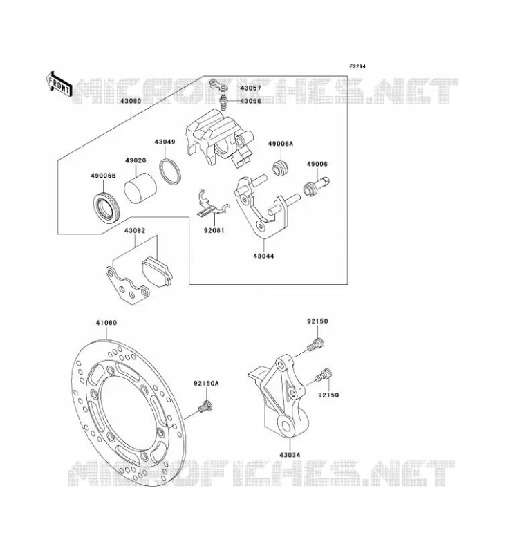 FREIN ARRIERE Kawasaki MOTOS 650 2006 KLR650  KL650A6F