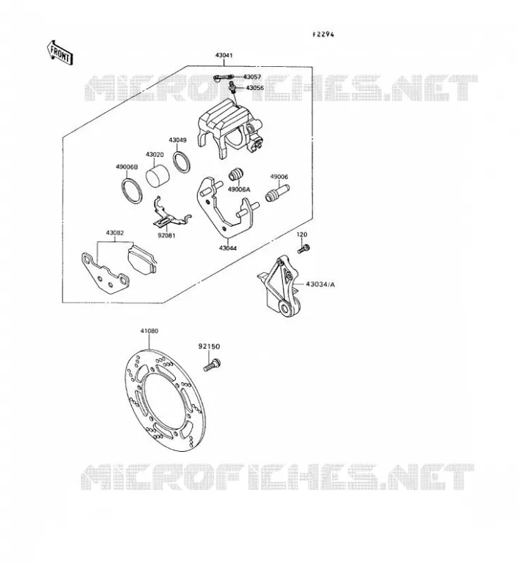 FREIN ARRIERE Kawasaki MOTOS 650 1993 KLR650  KL650-A7