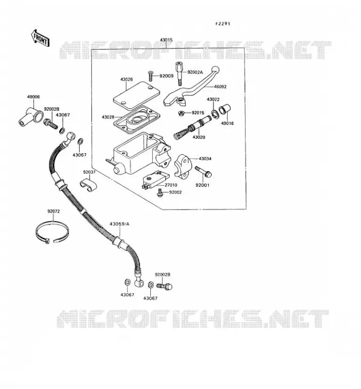 MAITRE CYLINDRE AV Kawasaki MOTOS 650 1993 KLR650  KL650-A7