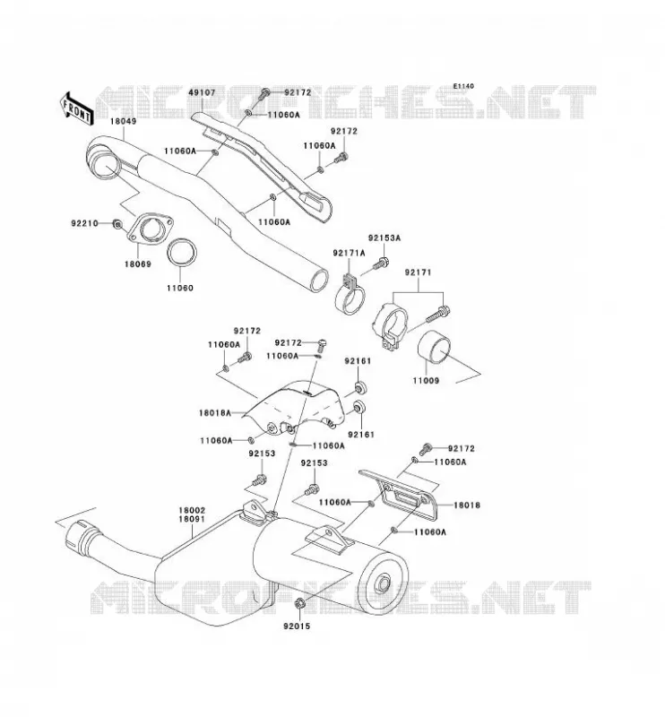 &Eacute;CHAPPEMENT Kawasaki MOTOS 650 2007 KLR650  KL650A7F