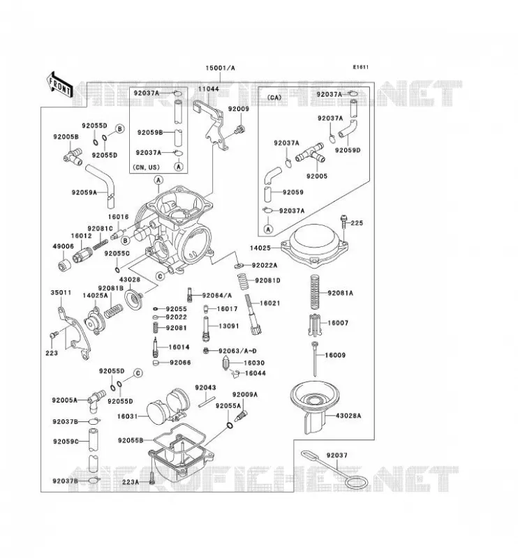 CARBURATEUR Kawasaki MOTOS 650 2007 KLR650  KL650A7F