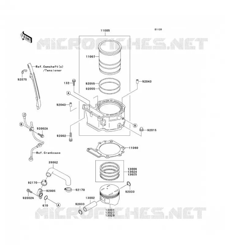 CYLINDRE/PISTON Kawasaki MOTOS 650 2007 KLR650  KL650A7F