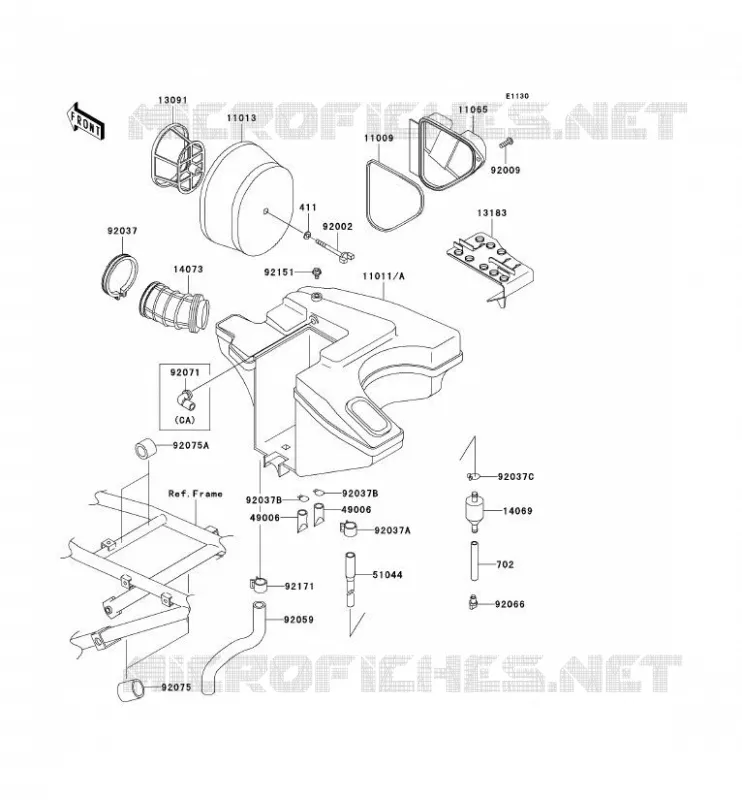 FILTRE A AIR Kawasaki MOTOS 650 2007 KLR650  KL650A7F