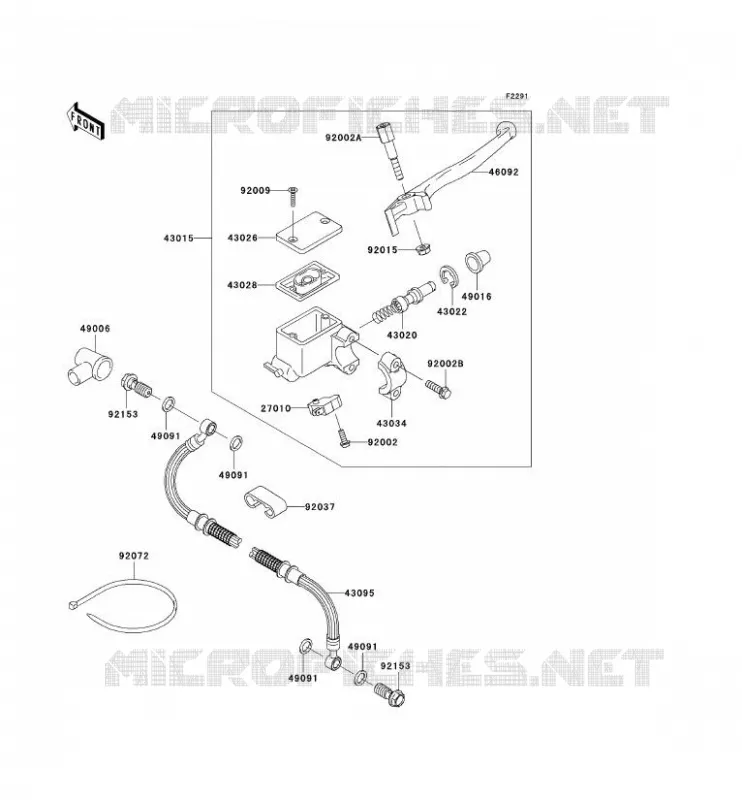 MAITRE CYLINDRE AV Kawasaki MOTOS 650 2007 KLR650  KL650A7F