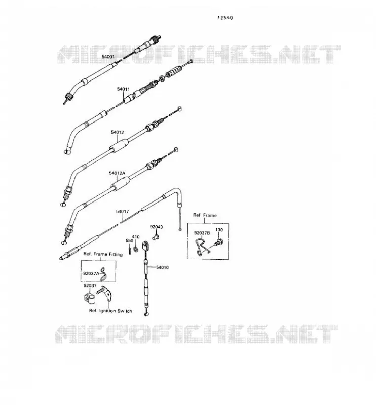 CABLES Kawasaki MOTOS 650 1995 KLR650  KL650-A9