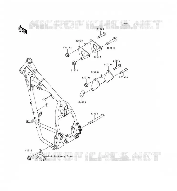 PIECE DE CADRE (COUVERTURE) Kawasaki MOTOS 650 1995 KLR650  KL650-C1