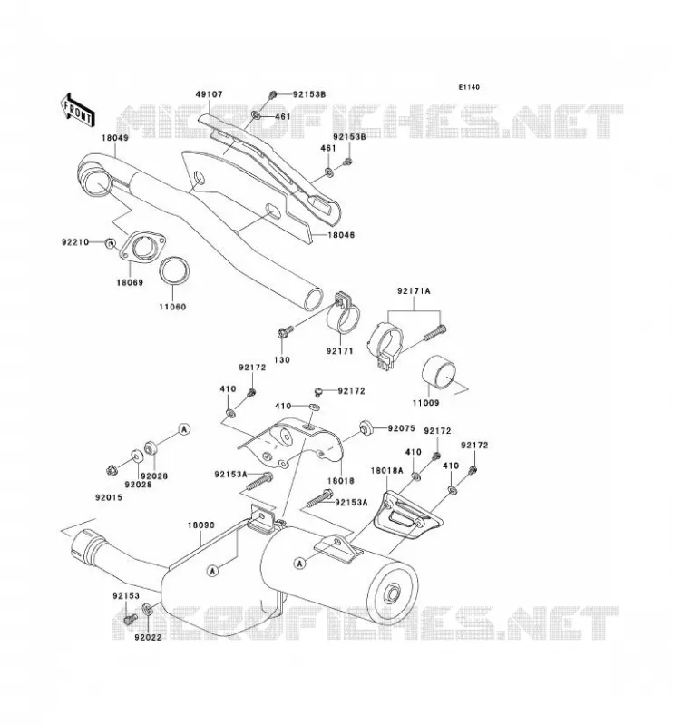 &Eacute;CHAPPEMENT Kawasaki MOTOS 650 2004 KLR650  KL650-C10
