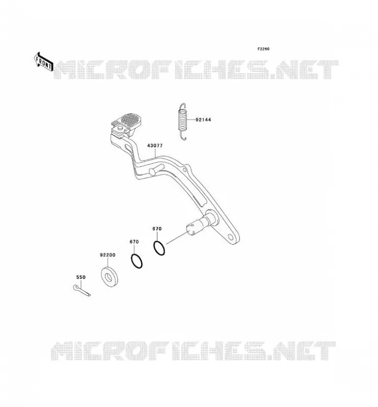 PEDALE DE FREIN Kawasaki MOTOS 650 2004 KLR650  KL650-C10