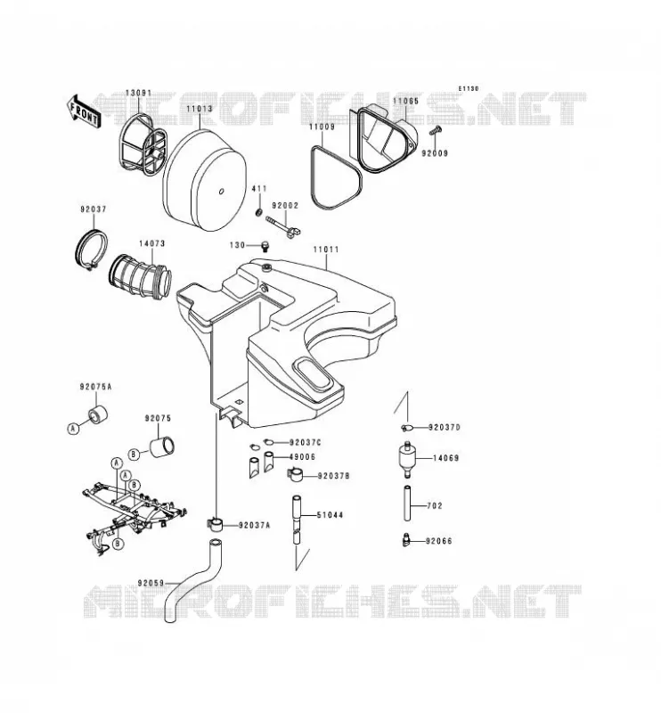 FILTRE A AIR Kawasaki MOTOS 650 1996 KLR650  KL650-C2