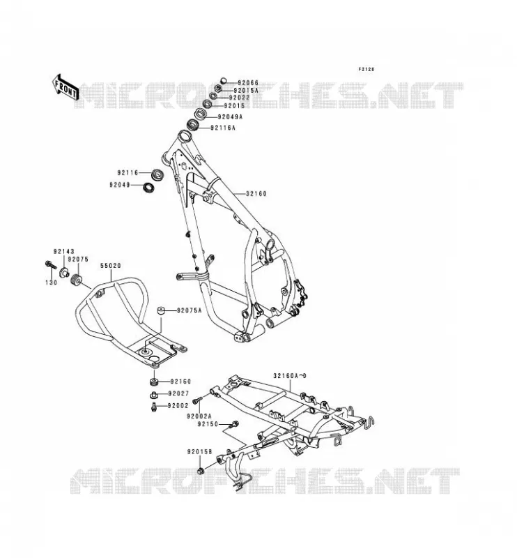 CH&Acirc;SSIS Kawasaki MOTOS 650 1997 KLR650  KL650-C3