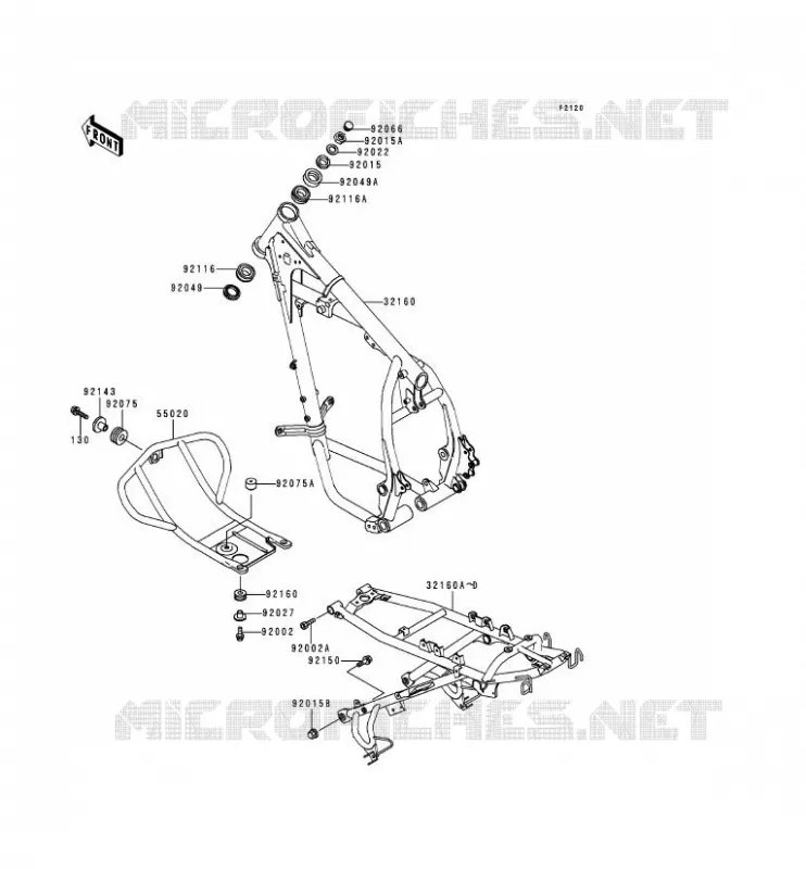 CH&Acirc;SSIS Kawasaki MOTOS 650 1997 KLR650  KL650-C3