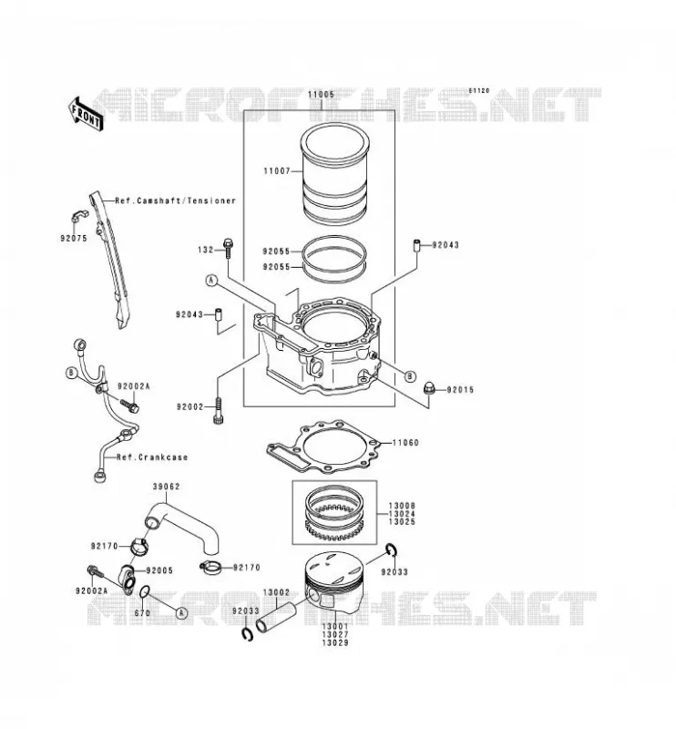 CYLINDRE/PISTON Kawasaki MOTOS 650 1997 KLR650  KL650-C3