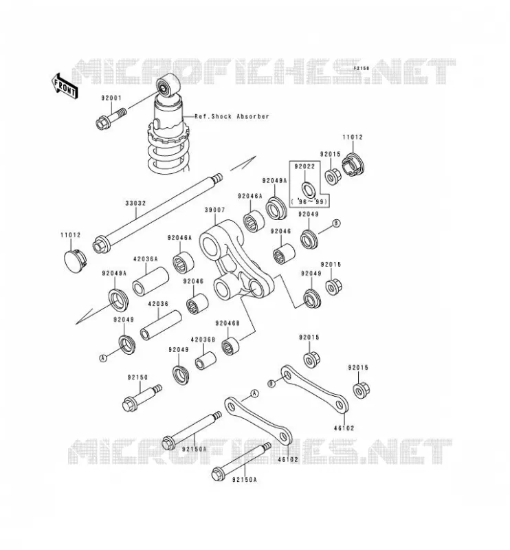 SUSPENSION Kawasaki MOTOS 650 1997 KLR650  KL650-C3