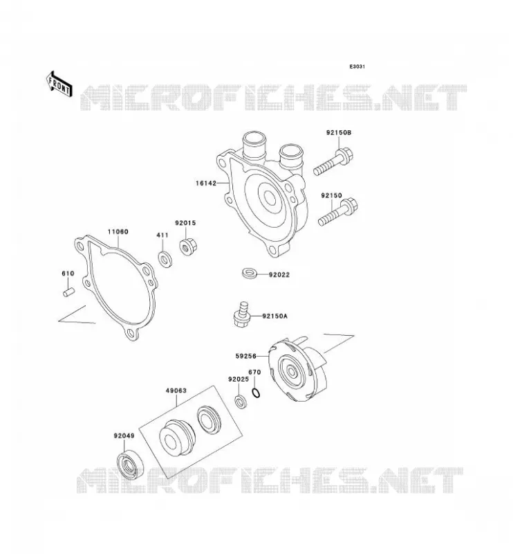 POMPE &Agrave; EAU Kawasaki MOTOS 650 2000 KLR650  KL650-C6