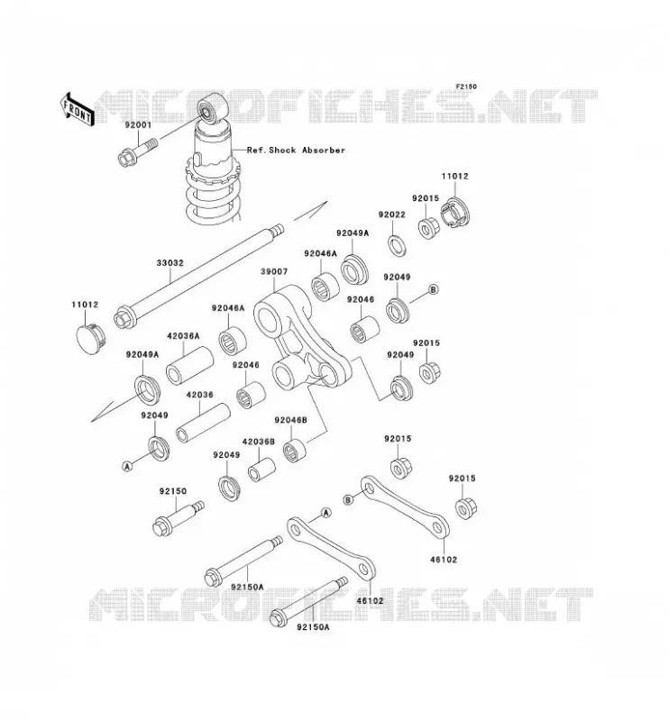 SUSPENSION ARRI&Egrave;RE Kawasaki MOTOS 650 2000 KLR650  KL650-C6