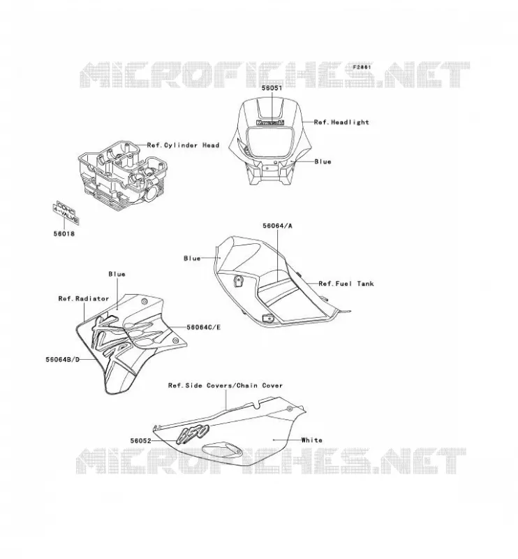 STICKER(BLEU) Kawasaki MOTOS 650 2001 KLR650  KL650-C7
