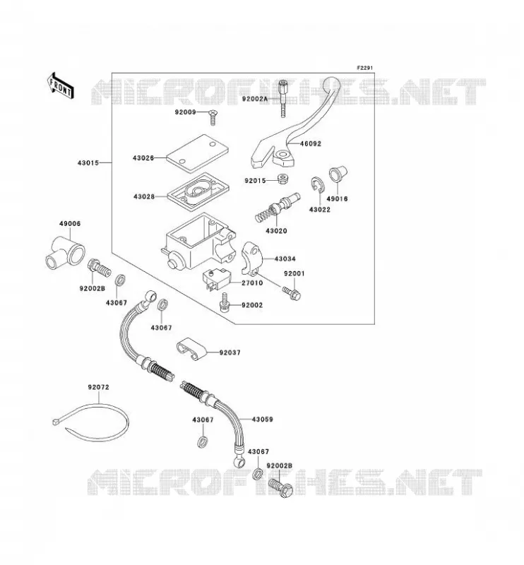 MAITRE CYLINDRE AV Kawasaki MOTOS 650 2001 KLR650  KL650-C7