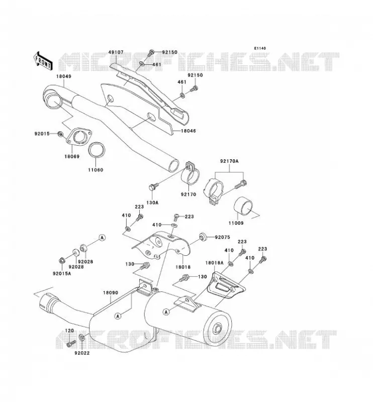 &Eacute;CHAPPEMENT Kawasaki MOTOS 650 2003 KLR650  KL650-C9
