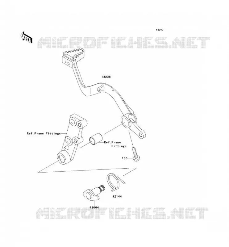 PEDALE DE FREIN Kawasaki MOTOS 650 2008 KLR650  KL650E8F