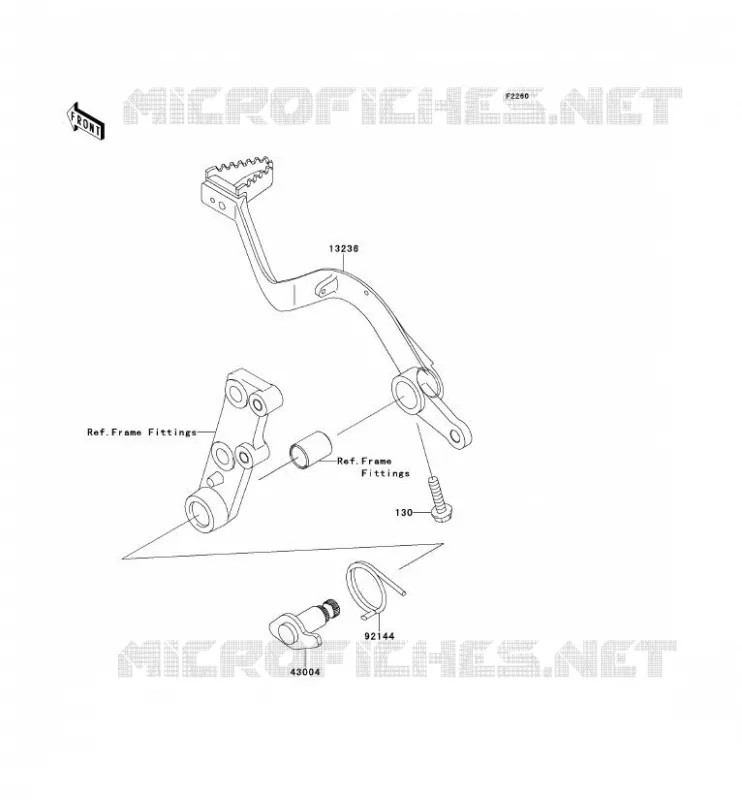 PEDALE DE FREIN Kawasaki MOTOS 650 2008 KLR650  KL650E8F