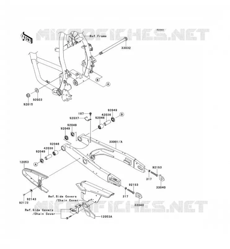 BRAS OSCILLANT Kawasaki MOTOS 650 2008 KLR650  KL650E8F