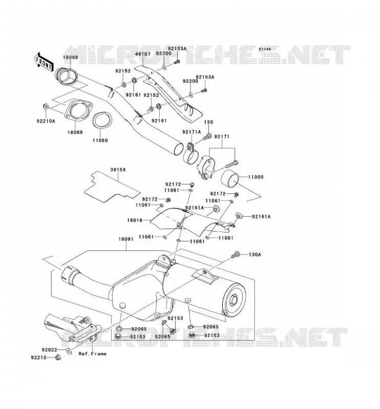 &Eacute;CHAPPEMENT Kawasaki MOTOS 650 2008 KLR650  KL650E8F