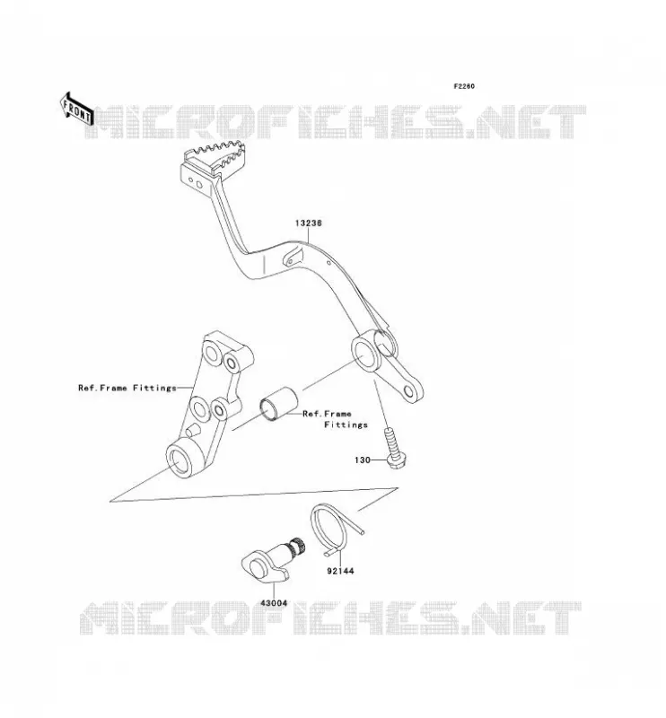 PEDALE DE FREIN Kawasaki MOTOS 650 2008 KLR650  KL650E8F