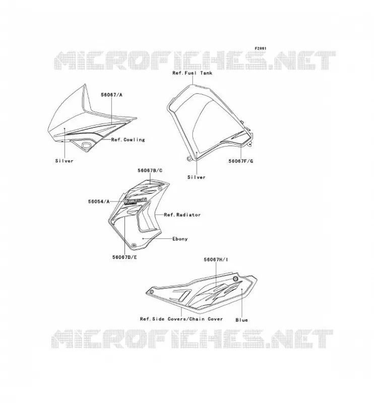 STICKER(BLEU) Kawasaki MOTOS 650 2008 KLR650  KL650E8F