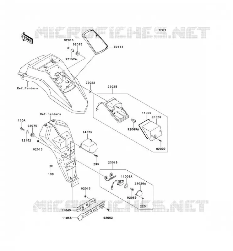 FEUX ARRI&Egrave;RE(S) Kawasaki MOTOS 650 2009 KLR650  KL650E9F