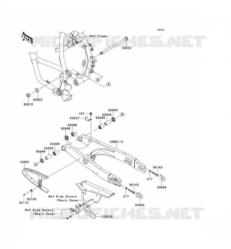 BRAS OSCILLANT Kawasaki MOTOS 650 2009 KLR650  KL650E9F