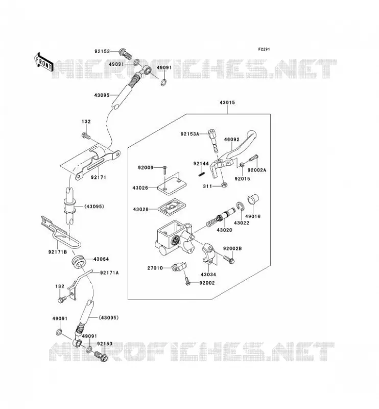 MAITRE CYLINDRE AV Kawasaki MOTOS 650 2009 KLR650  KL650E9F