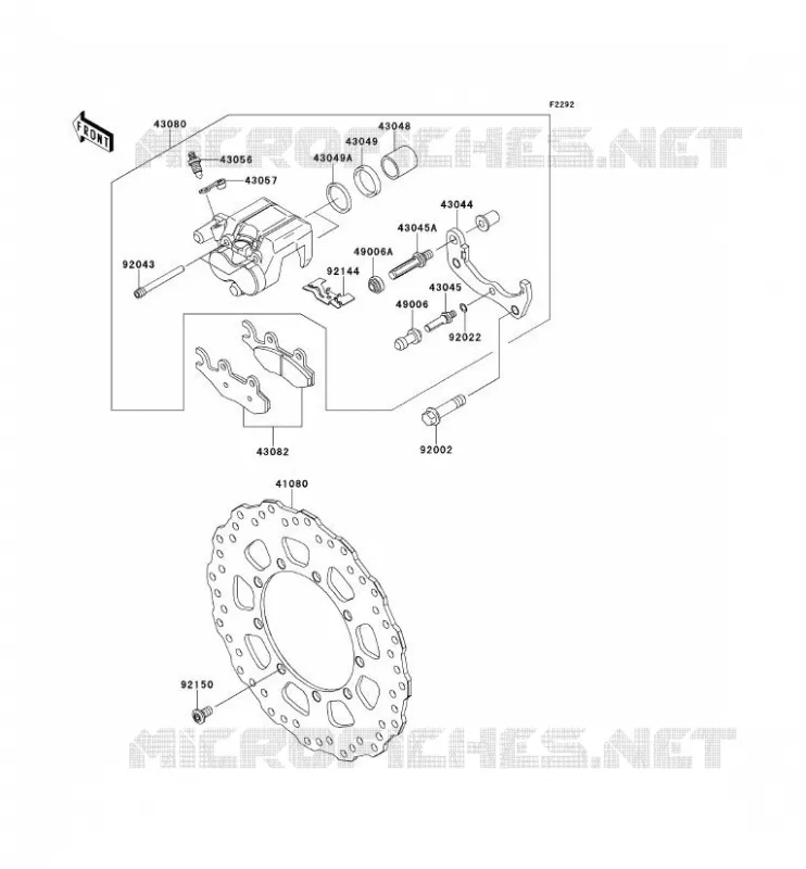 FREIN AVANT Kawasaki MOTOS 650 2010 KLR650  KL650EAF