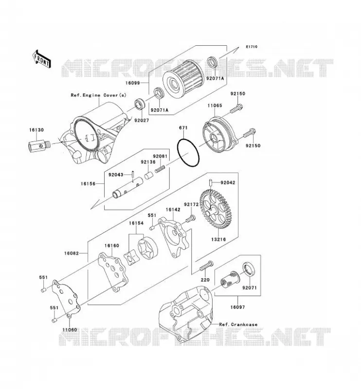 POMPE A HUILE Kawasaki MOTOS 650 2010 KLR650  KL650EAF