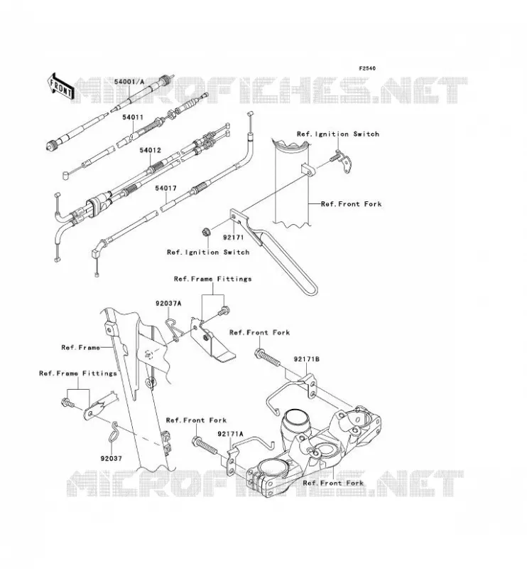 CABLES Kawasaki MOTOS 650 2010 KLR650  KL650EAF