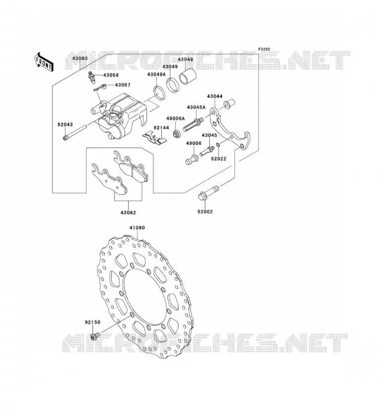 FREIN AVANT Kawasaki MOTOS 650 2010 KLR650  KL650EAF