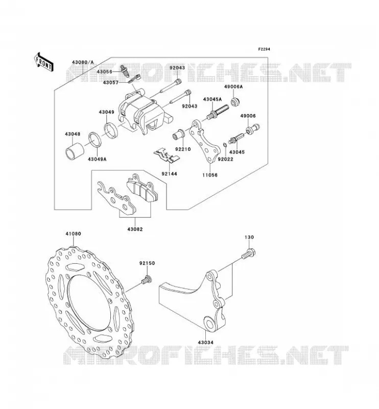FREIN ARRIERE Kawasaki MOTOS 650 2011 KLR650  KL650EBF