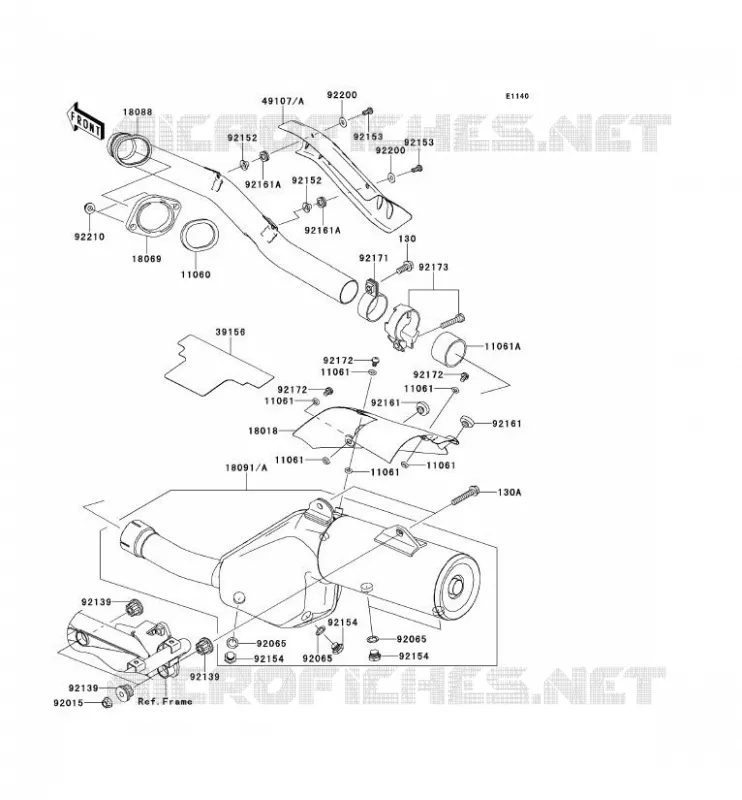 &Eacute;CHAPPEMENT Kawasaki MOTOS 650 2011 KLR650  KL650EBF